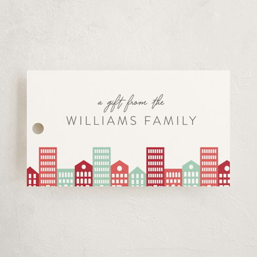 This is a cardinal gift tags by Liz Conley called christmas town printing on signature in tag