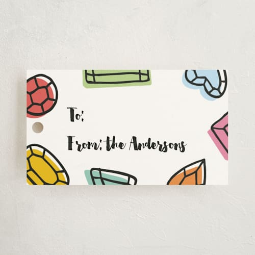 This is a rainbow gift tags by Liz Conley called scattered gems printing on signature in tag