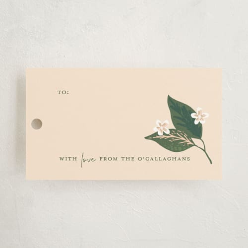 This is a blush gift tags by Alethea and Ruth called garden rose vine printing on signature in tag