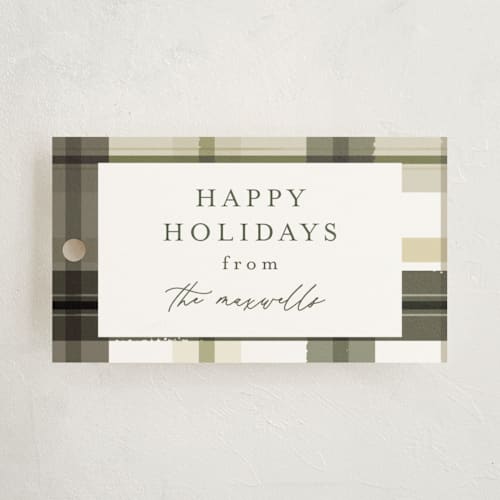 This is a fir gift tags by Jackie Crawford called modern farmhouse plaid printing on signature in tag