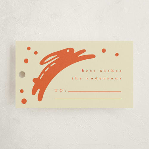 This is a scarlet gift tags with standard by Anastasia Makarova called funny silhouettes printing on signature in tag