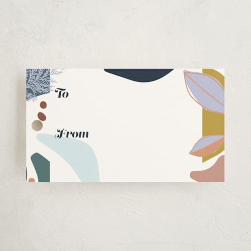 This is a turquoise gift tags with standard by Stephanie C Martinez called abstract christmas at sea printing on signature in tag