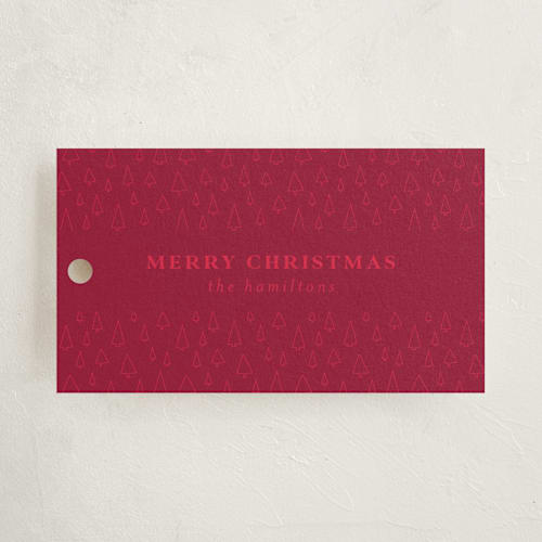 This is a poinsettia gift tags by Iveta Angelova called outlined forest 1 printing on signature in tag