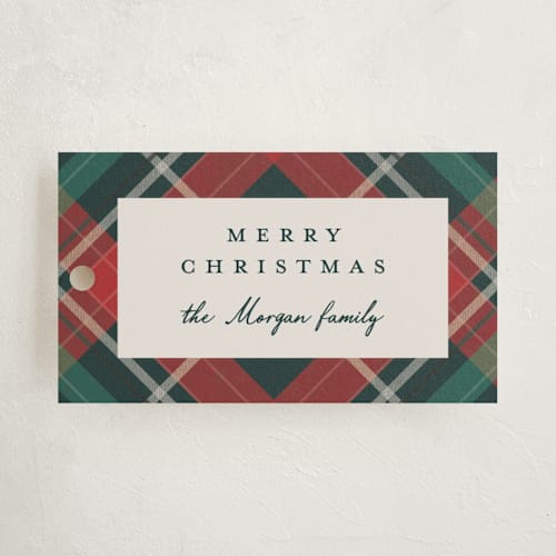 This is a coal gift tags by Petra Kern called fancy plaid printing on signature in tag