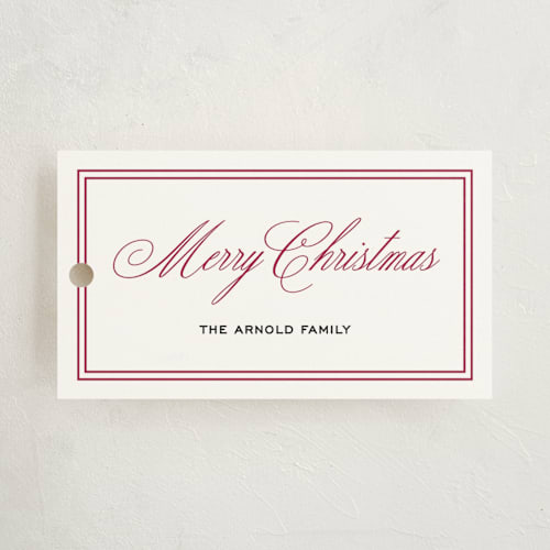 This is a merlot gift tags by Annie Shapiro called glenbrook printing on signature in tag