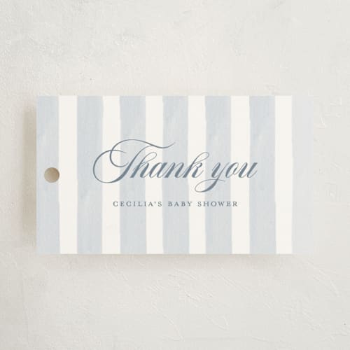 This is a sunshine baby shower favor tags with standard by Pati Cascino called celina printing on signature in tag