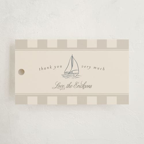 This is a cocoa baby shower favor tags with standard by Stephanie Hawkes called on board printing on signature in tag