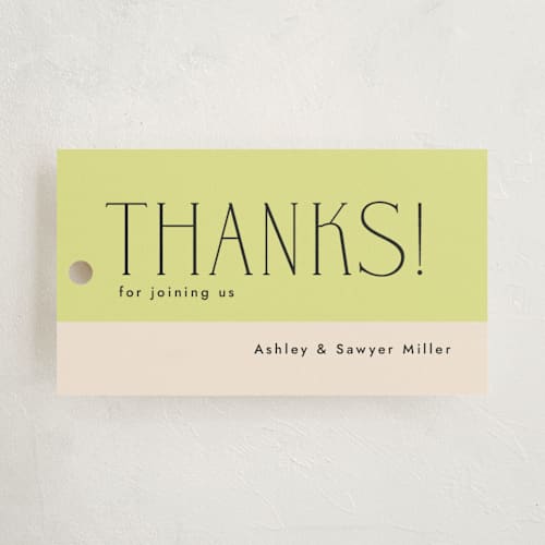 This is a lime baby shower favor tags with standard by letterfix called two times printing on signature in tag