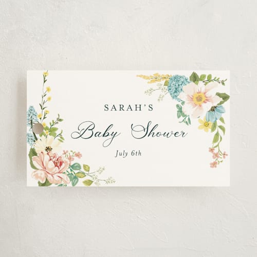 This is a sky baby shower favor tags with standard by Susan Moyal called butterflies & botanicals printing on signature in tag