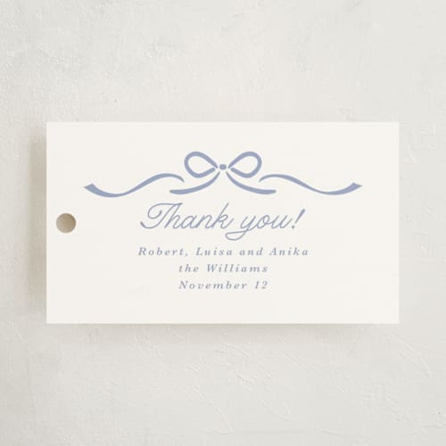 This is a lilac baby shower favor tags with standard by Tamara Hilje called garden magic printing on signature in tag