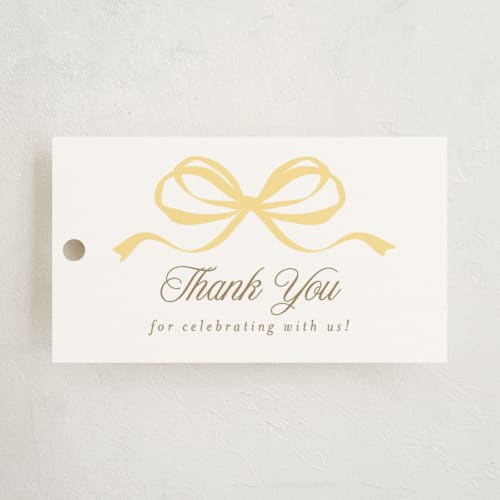 This is a dandelion baby shower favor tags with standard by Everett Paper Goods called storybook geese printing on signature in tag