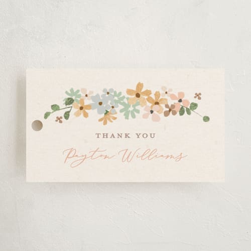 This is a honey baby shower favor tags with standard by Jennifer Wick called petite baby blocks printing on signature in tag