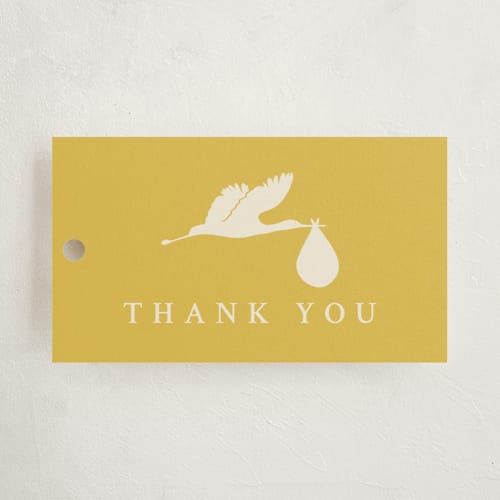 This is a sunshine baby shower favor tags with standard by Sierra Lee called sunshine printing on signature in tag