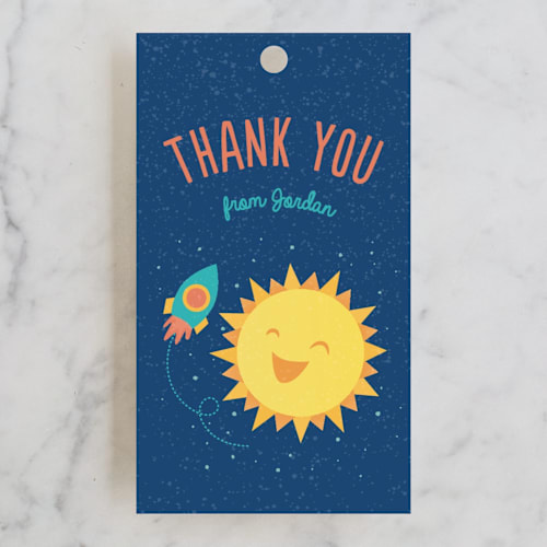 This is a midnight kids gift tags with standard by Cat Caudillo called around the sun printing on signature in tag