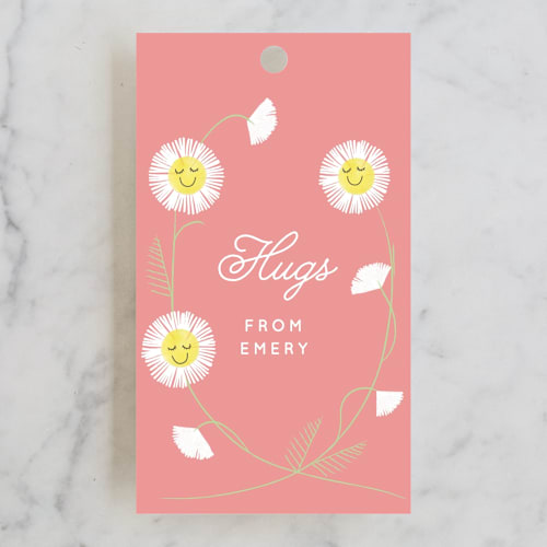 This is a petal kids gift tags with standard by Baumbirdy called daisy smiles printing on signature in tag