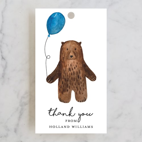 This is a azure kids gift tags with standard by Remioni called bear printing on signature in tag