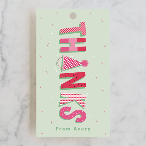 This is a watermelon kids gift tags with standard by Tatiana Nogueiras called backyard party printing on signature in tag