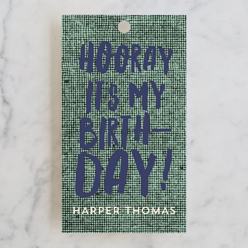This is a pool kids gift tags with standard by Kerry Doyle called buttercream & bunting printing on signature in tag
