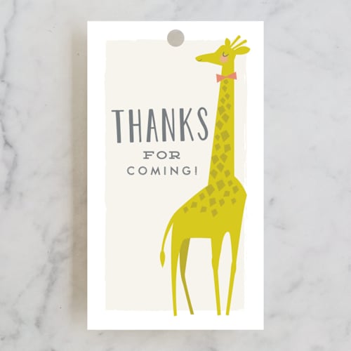 This is a peach kids gift tags with standard by Karidy Walker called time to party! printing on signature in tag