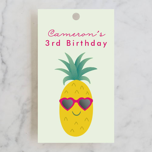 This is a grass kids gift tags with standard by Annie Holmquist called aloha printing on signature in tag