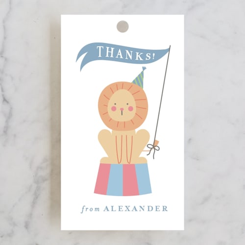 This is a sky kids gift tags with standard by Joanna Griffin called step right up printing on signature in tag
