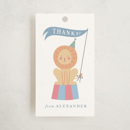 This is a sky kids gift tags with standard by Joanna Griffin called step right up printing on signature in tag