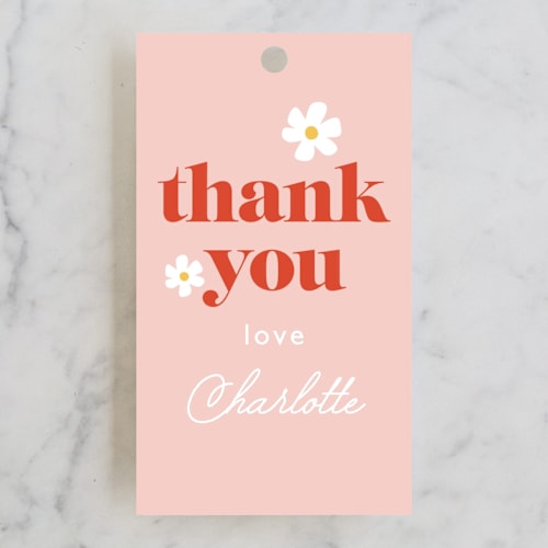 This is a rose kids gift tags with standard by Hudson meet Rose called let's get groovy printing on signature in tag
