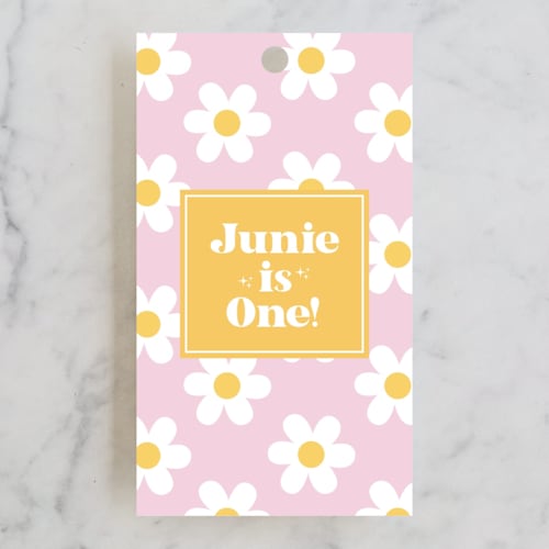 This is a daisy kids gift tags with standard by Little Print Design called daisys printing on signature in tag