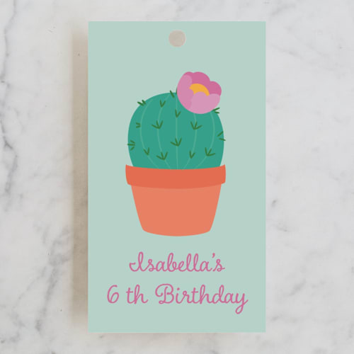 This is a jade kids gift tags with standard by Annie Holmquist called fiesta! printing on signature in tag