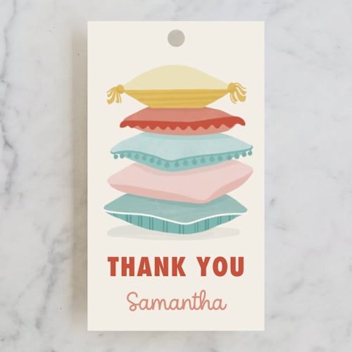 This is a candy kids gift tags with standard by Dawn Pope called pillow stack printing on signature in tag