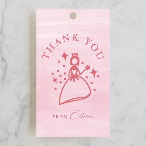 This is a bubblegum kids gift tags with standard by Teju Reval called princess printing on signature in tag