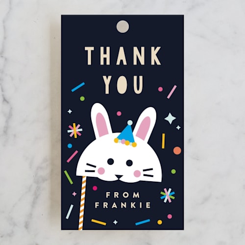 This is a deep sea kids gift tags with standard by Anastasia Makarova called animal masquerade printing on signature in tag