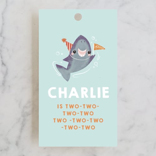 This is a ocean kids gift tags with standard by Itsy Belle Studio called snappy birthday printing on signature in tag