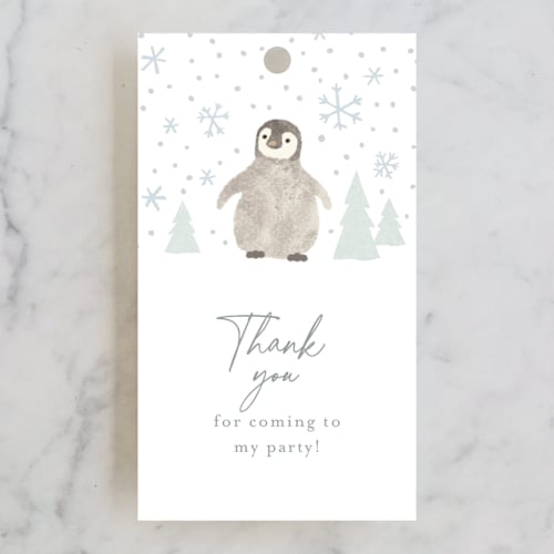This is a seafoam kids gift tags with standard by Jennifer Wick called arctic friends printing on signature in tag