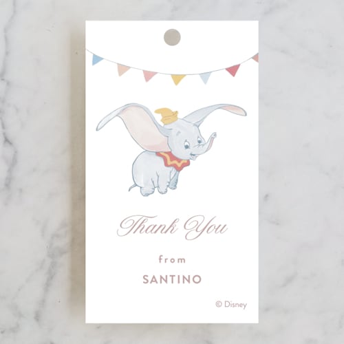 This is a sugar kids gift tags with standard by Teju Reval called disney's dumbo printing on signature in tag