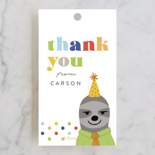 This is a sugar kids gift tags with standard by Jessie Steury called disney's zootopia friends printing on signature in tag