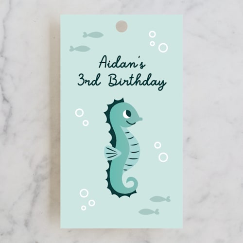 This is a sea kids gift tags with standard by Annie Holmquist called underwater fun printing on signature in tag