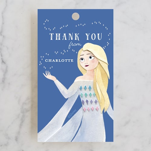 This is a frost kids gift tags with standard by Sarah Knight called disney's frozen elements printing on signature in tag