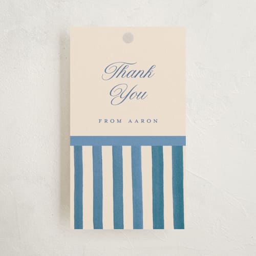 This is a sky kids gift tags with standard by Teju Reval called painted stripes printing on signature in tag