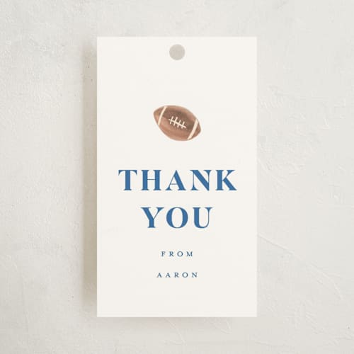 This is a ice kids gift tags with standard by Teju Reval called sportsy printing on signature in tag