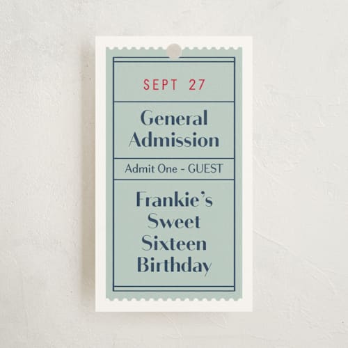 This is a mint kids gift tags with standard by Jennifer Lew called guest check printing on signature in tag