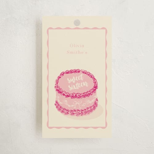 This is a cotton candy kids gift tags with standard by Baumbirdy called lambeth cake printing on signature in tag