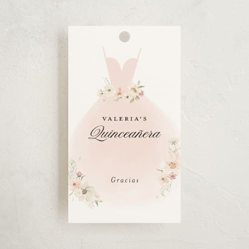 This is a blush kids gift tags with standard by Itsy Belle Studio called aura botánica printing on signature in tag