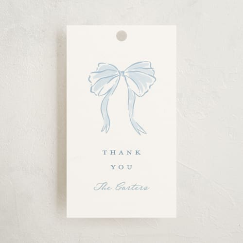 This is a lagoon kids gift tags with standard by Leah Bisch called bow frame printing on signature in tag