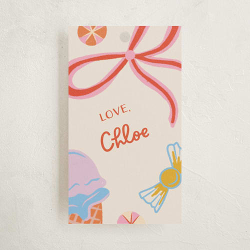 This is a cookie kids gift tags with standard by Lissabeth Anglin called super sweet printing on signature in tag