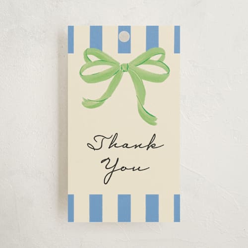 This is a lime kids gift tags with standard by Jackie Crawford called petit pomodoro printing on signature in tag