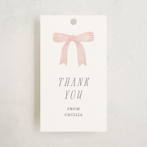 This is a blush kids gift tags with standard by Paper Raven Co. called dainty garden printing on signature in tag