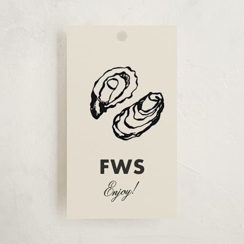 This is a caviar graduation tags with standard by Megan Davis called oyster printing on signature in tag