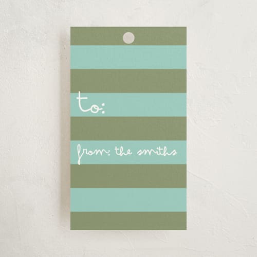 This is a aqua gift tags by Karidy Walker called holiday forest printing on signature in tag
