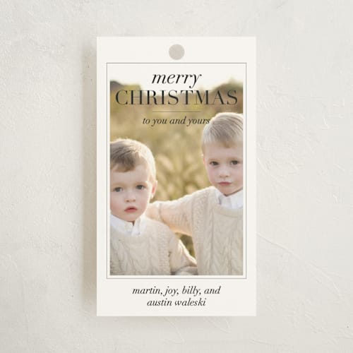 This is a onyx gift tags by Sara Hicks Malone called editorial printing on signature in tag